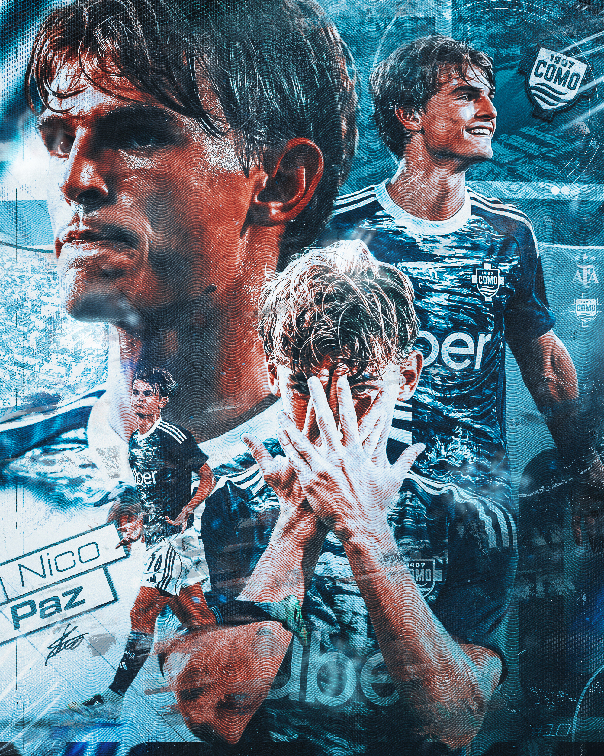 Création visuelle Nico Paz - image de marque sportive